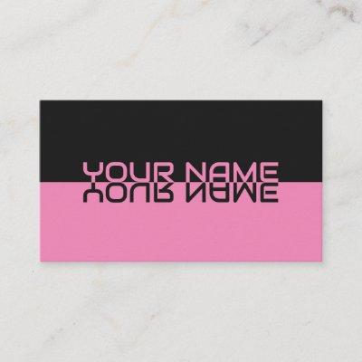 Simply elegant black and pink reflection name
