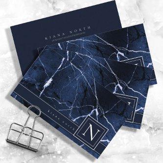 Simply Marble Monogarm Blue and White Std ID672