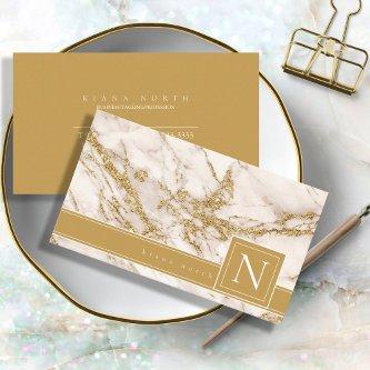 Simply Marble Monogram Black/Gold Std ID672