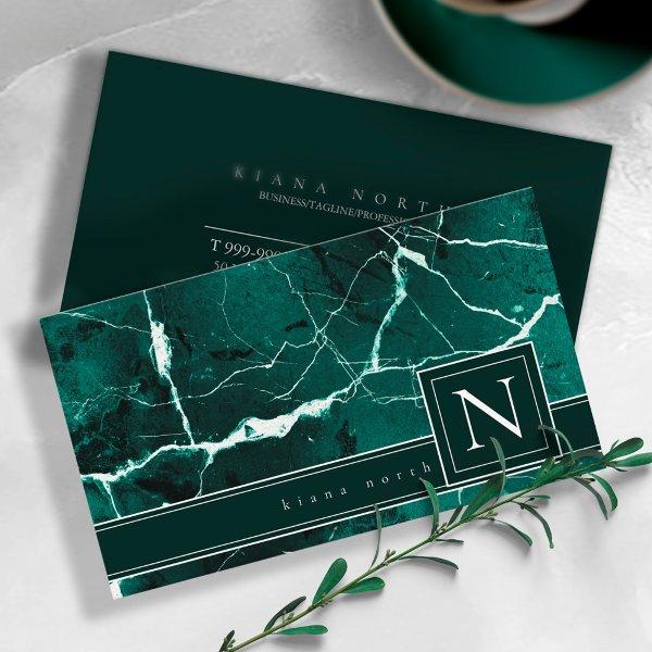 Simply Marble Monogram Green White Std ID672