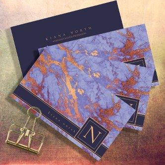 Simply Marble Monogram Purple and Gold Std ID672