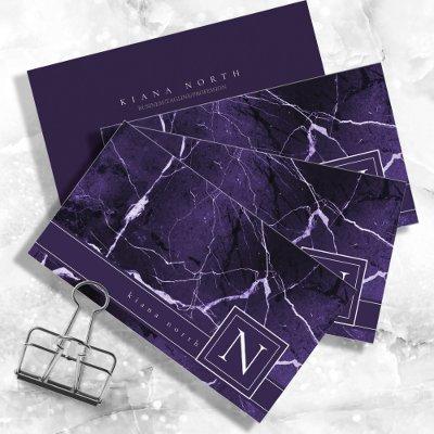 Simply Marble Monogram Violet and White Std ID672