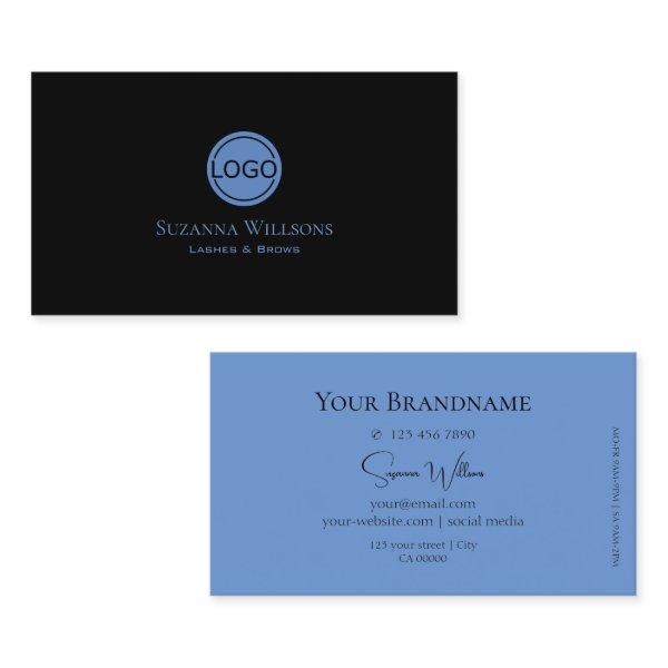 Simply Plain Black and Blue with Logo Professional