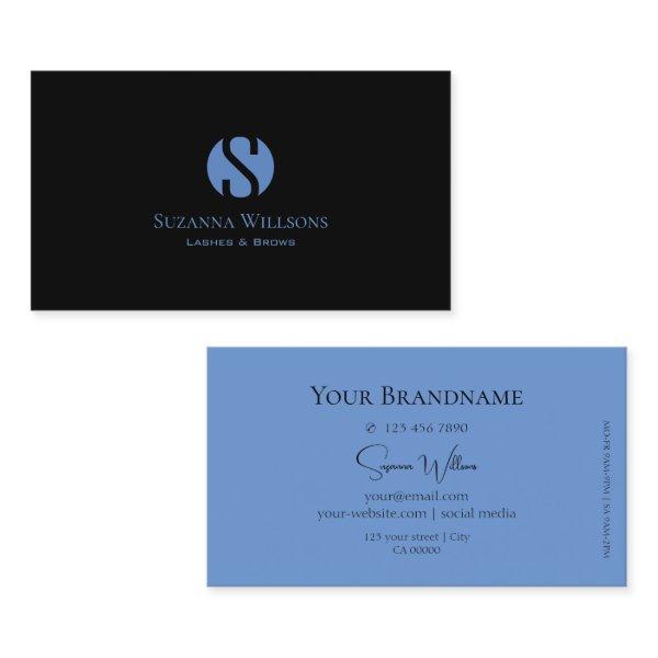 Simply Plain Black and Blue with Monogram Stylish