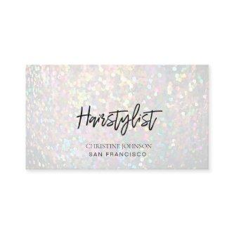 simulated iridescent bokeh hairstylist