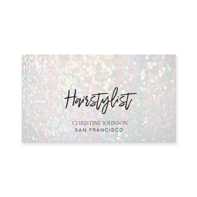 simulated iridescent bokeh hairstylist