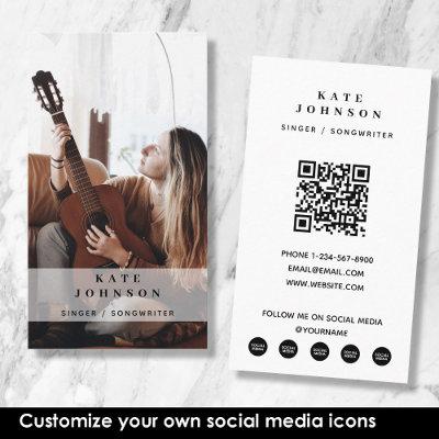 Singer Musician Photo Custom Social Media QR Code
