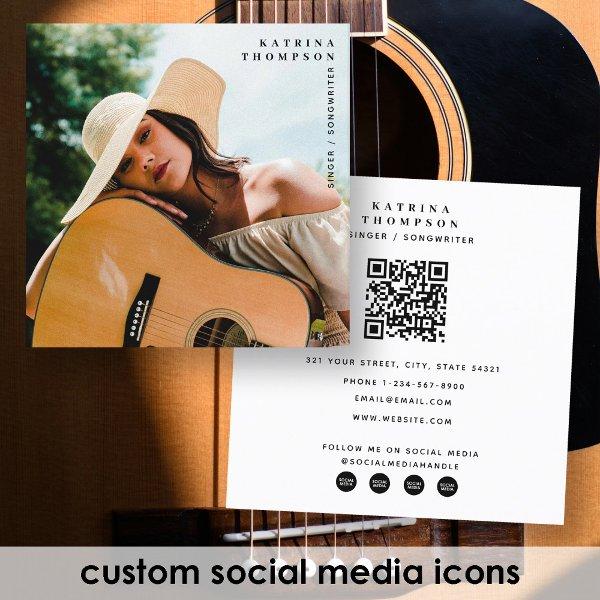 Singer Musician Photo Guitarist QR Code  Square