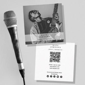 Singer Musician Photo Social Media QR Code  Square