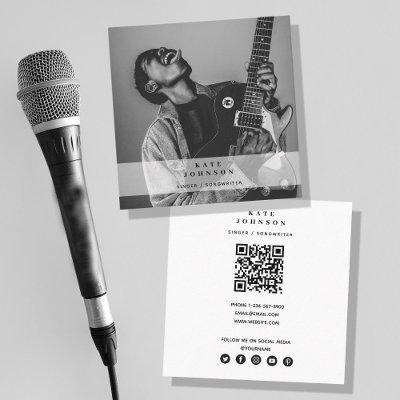 Singer Musician Photo Social Media QR Code  Square