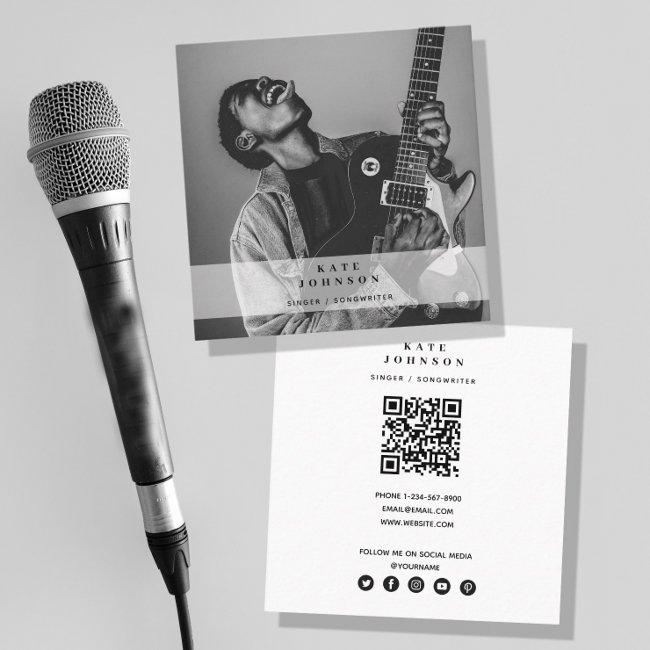 Singer Musician Photo Social Media QR Code Square
