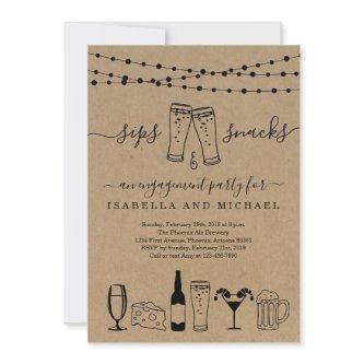 Sips and Snacks Beer and Appetizers Invitation