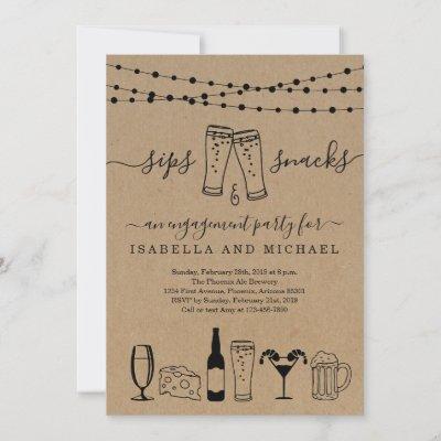 Sips and Snacks Beer and Appetizers Invitation