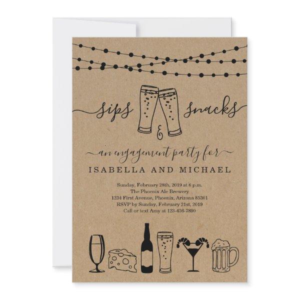 Sips and Snacks Beer and Appetizers Invitation