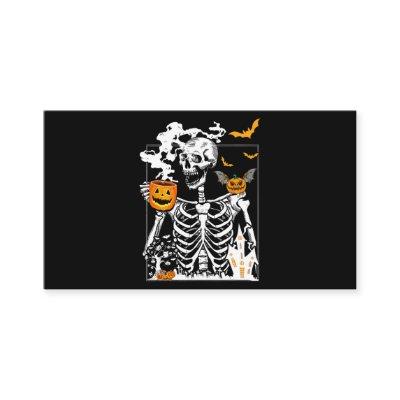 Skeleton Drinking Coffee Lover Funny Halloween Sku