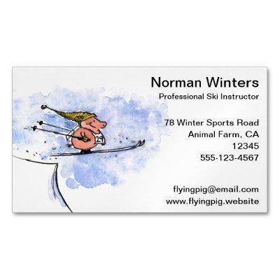 Ski Jump Pig  Magnet
