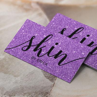 Skin Care Typography Purple Glitter Esthetician