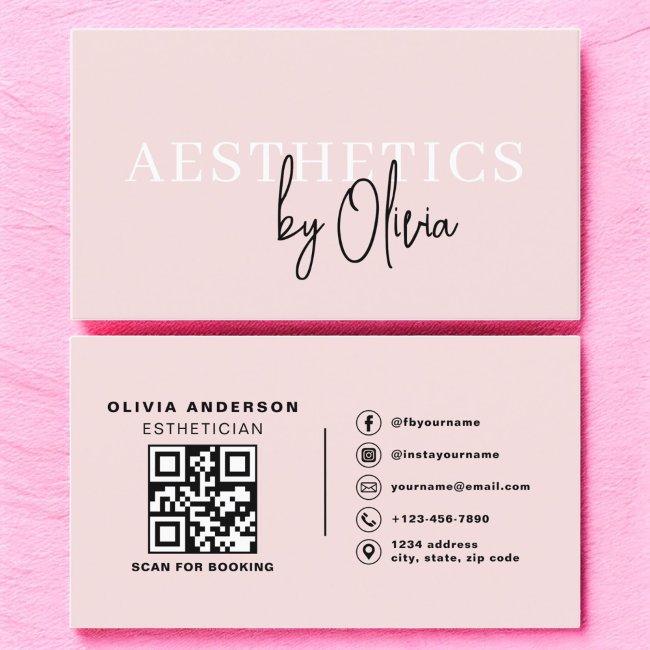 Skincare Esthetician QR Code Blush Pink