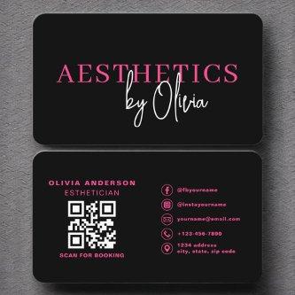Skincare Esthetician QR Code Hot Pink Black