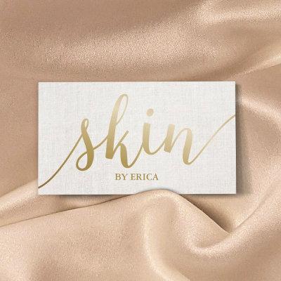 Skincare Salon Spa Esthetician Elegant Gold Script