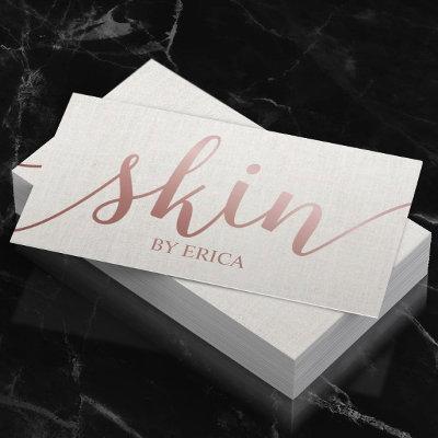 Skincare Salon Spa Esthetician Rose Gold Script