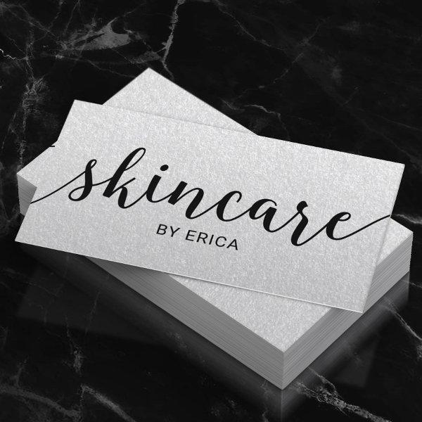 Skincare Typography Elegant Esthetician Silver