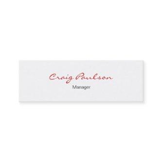 Skinny Elegant Script White Red