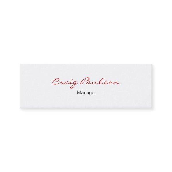 Skinny Elegant Script White Red