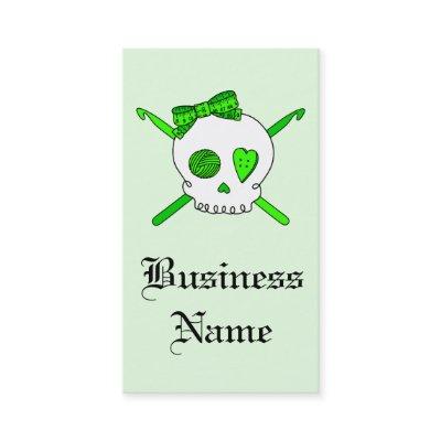 Skull & Crochet Hooks (Lime Green - White Skull)