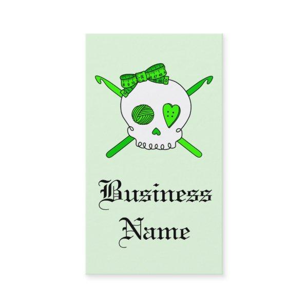 Skull & Crochet Hooks (Lime Green - White Skull)