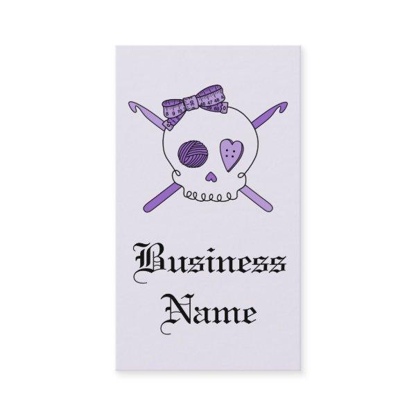Skull & Crochet Hooks (Purple Background)
