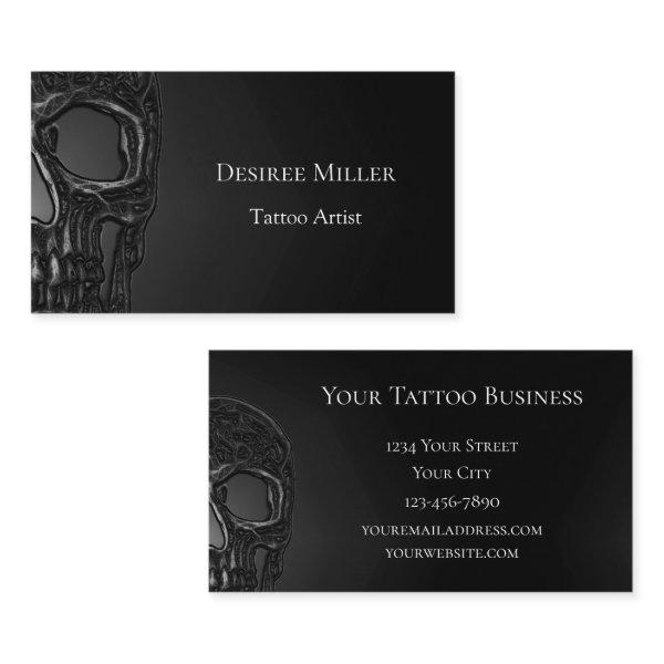 Skull Head Gothic Gray Cool Metallic