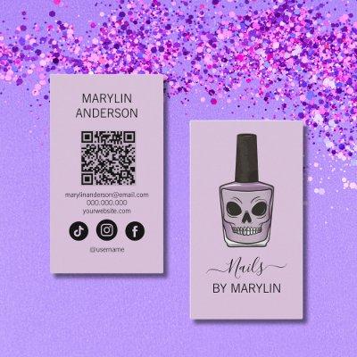 Skull Nail Polish Bottle Gothic Nail Technician
