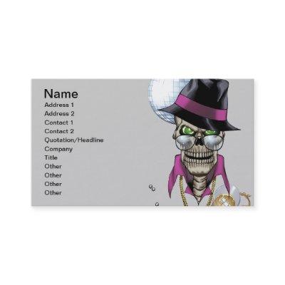 Skull Pimp with Hat, Glasses, Gold Chain and Disco