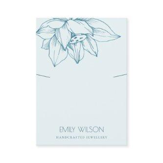 SKY AQUA TEAL BLUE LOTUS SIMPLE NECKLACE DISPLAY