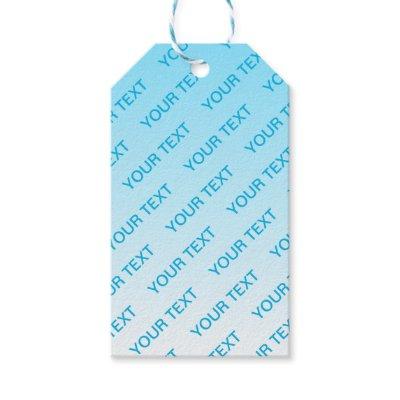 Sky Blue (changeable color!) Ombre & Text Pattern Gift Tags