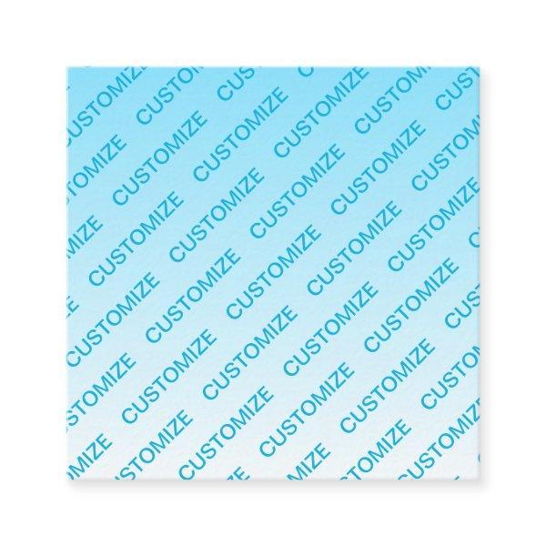 Sky Blue (changeable color!) Ombre & Text Pattern Square