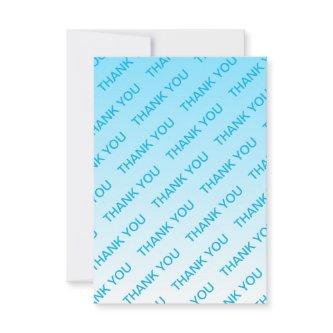 Sky Blue (changeable color!) Ombre & Text Pattern Thank You Card