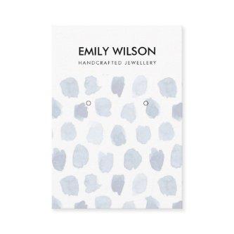 SKY BLUE GREY WATERCOLOR DOTS EARRING DISPLAY LOGO