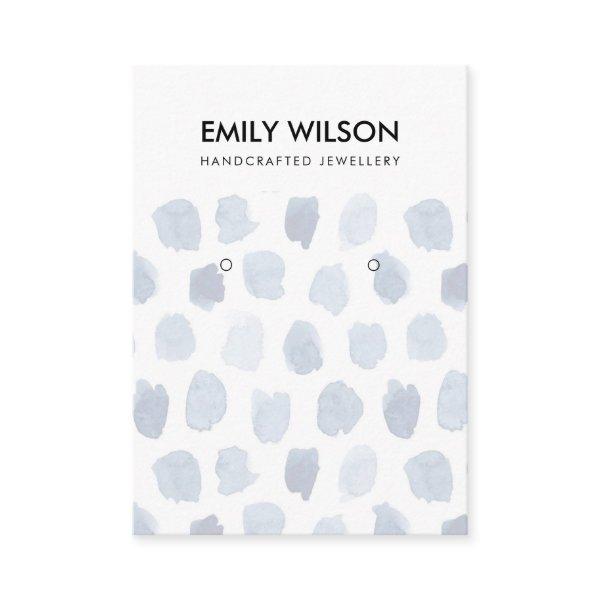 SKY BLUE GREY WATERCOLOR DOTS EARRING DISPLAY LOGO