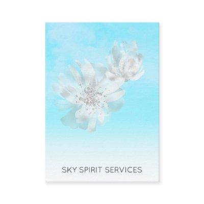 *~* Sky Blue  QR Flowers Glitter Shimmer