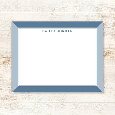 Slate Blue Men's 2-Tone Professional Stationery Note Card