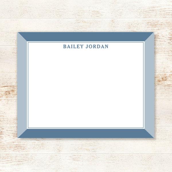 Slate Blue Men's 2-Tone Professional Stationery Note Card