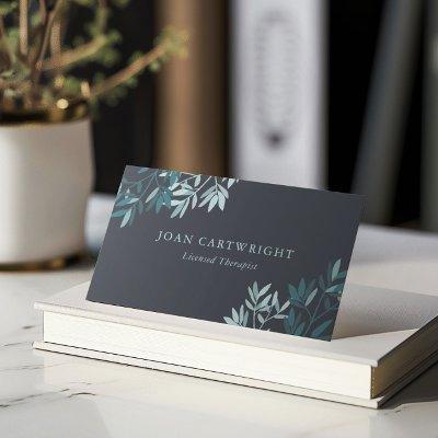 Slate Gray Greenery Leaves Therapist
