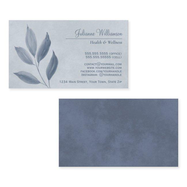 Slate Gray Leaves on Dusty Blue Elegant Feminine