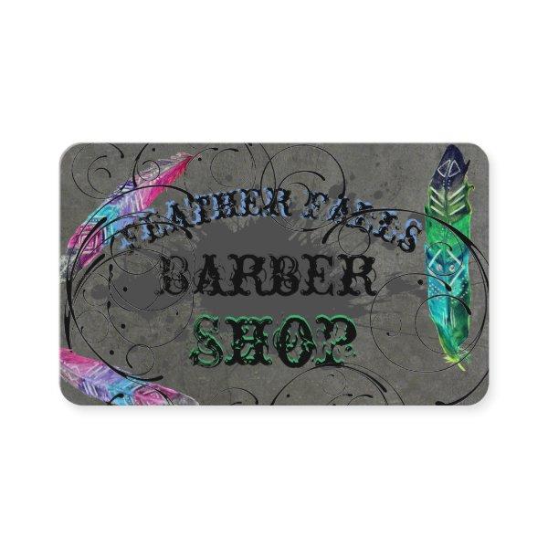 Slate Grey, Pastel Feathers, Graceful Swirls on a