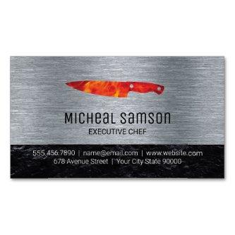 Slate Rock | Fire Knife | Chef | Metallic  Magnet