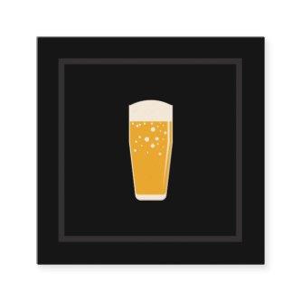 Sleek Black Beer Icon Square