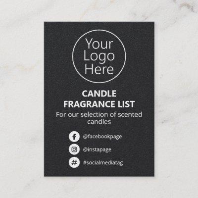 Sleek Black Candle Scent Product List Logo