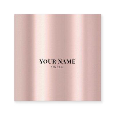 Sleek Glossy Elegant Pink Faux Foil Minimal Square